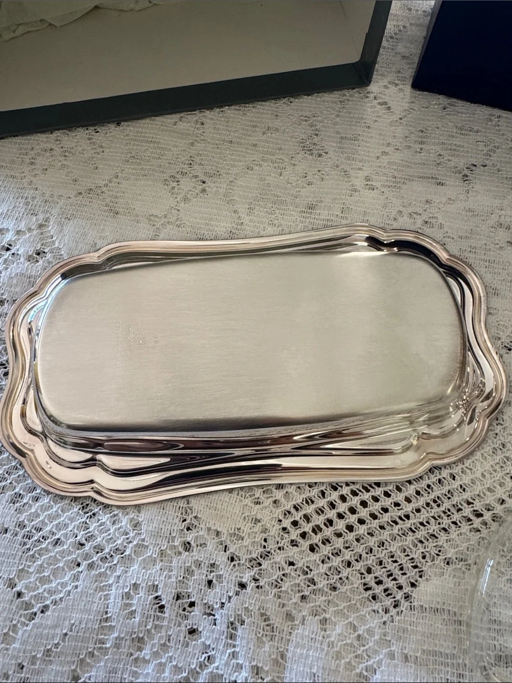 Gorham Silver Plated Covered Butter Dish with Decorative Tray